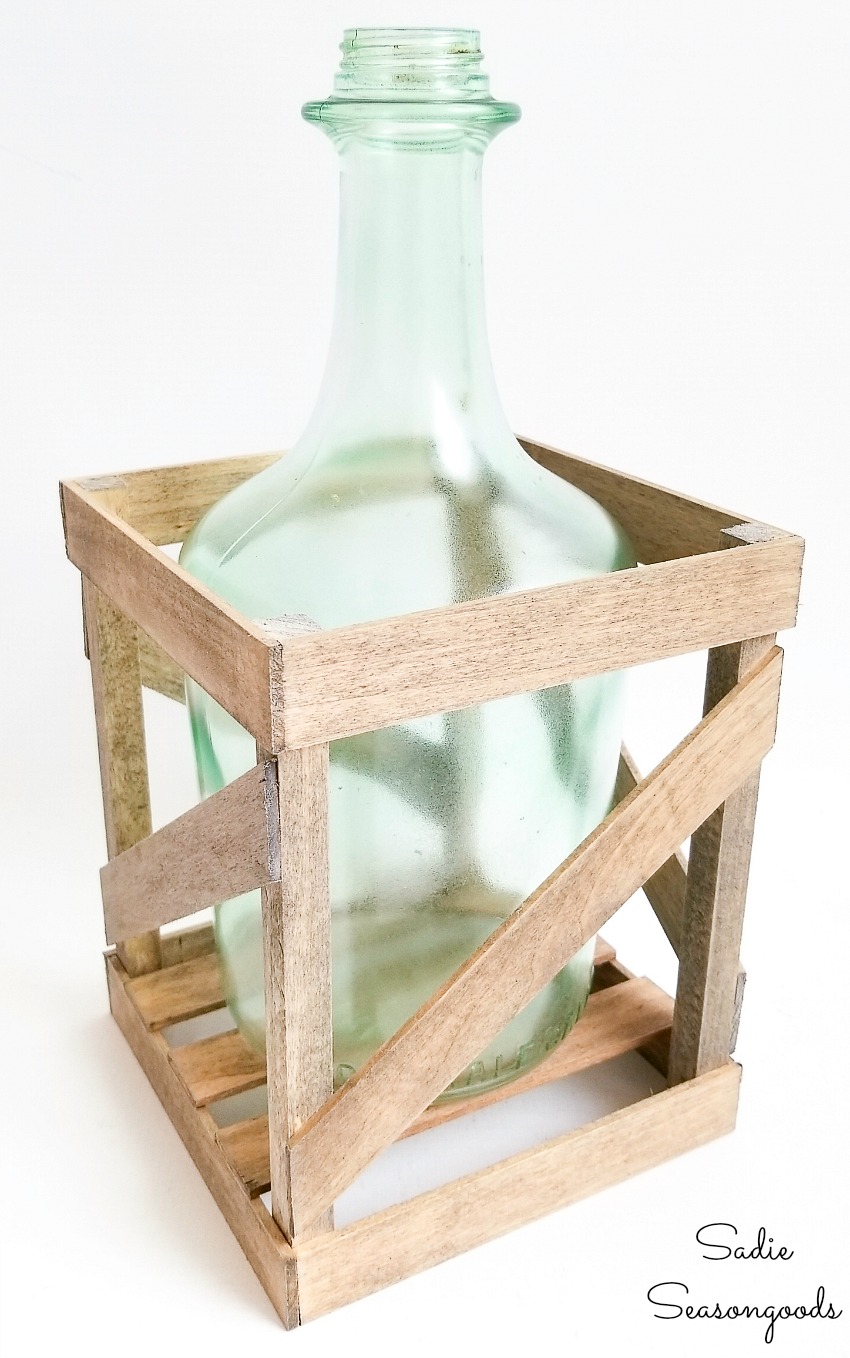 Glass bottle crafts for French country decor with a demijohn vase