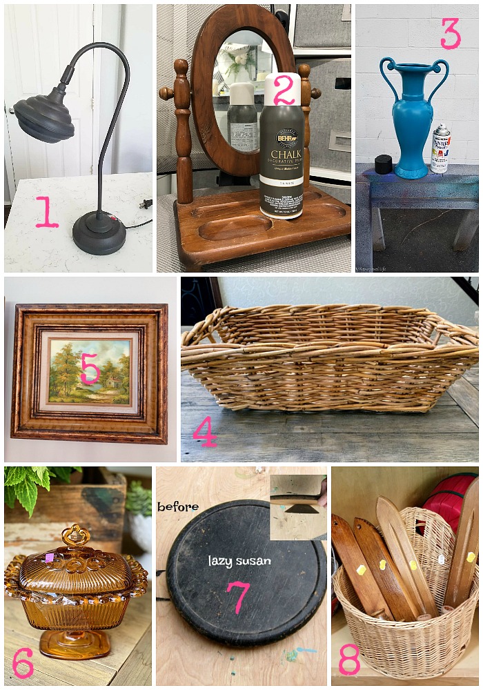 Thrift store makeovers and upcycling ideas from the best repurposing bloggers around - Thrift Store Decor Team in August 2019