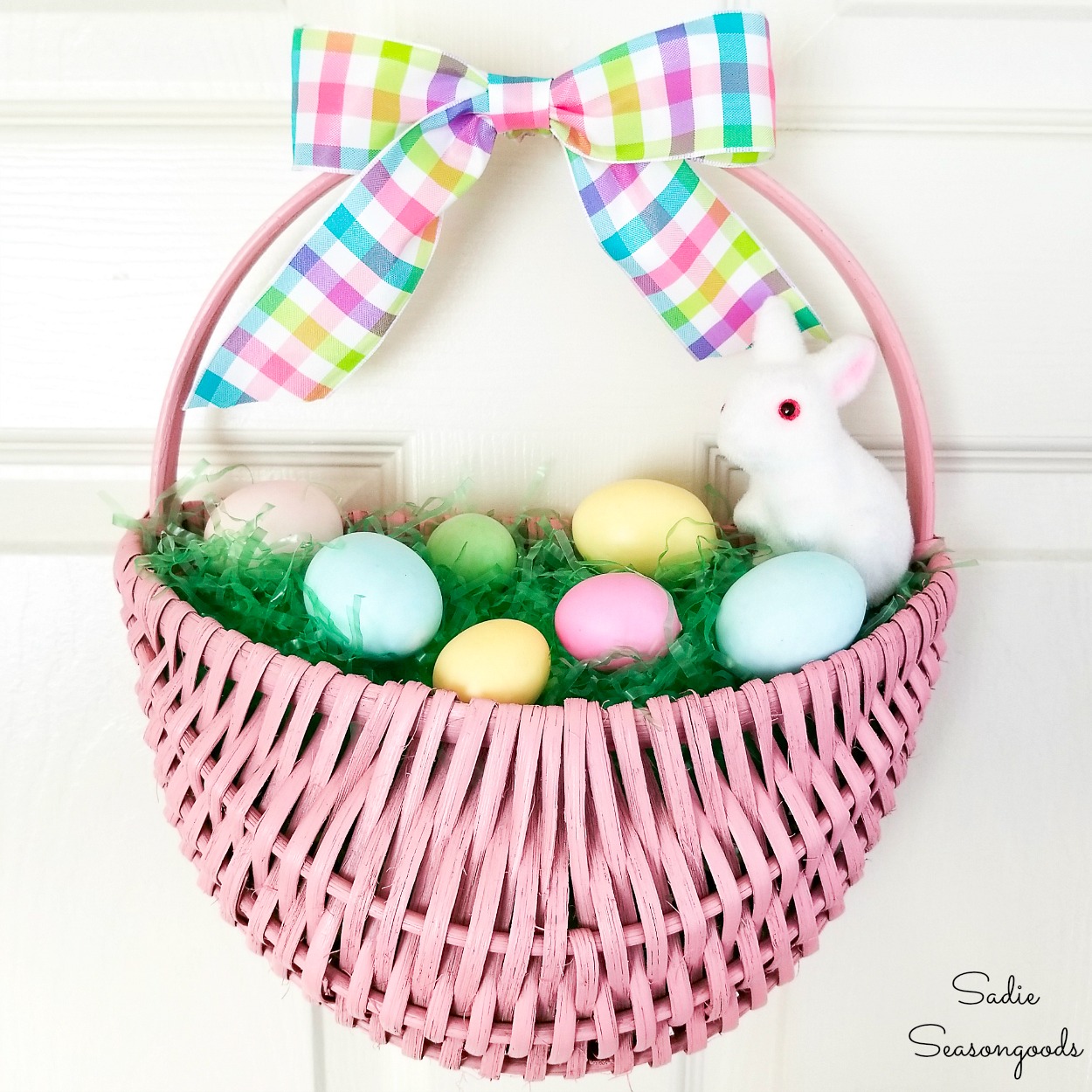 Easter Door Decorations with a Hanging Door Basket