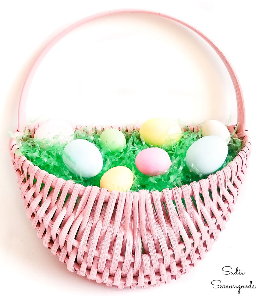 making an easter basket wreath