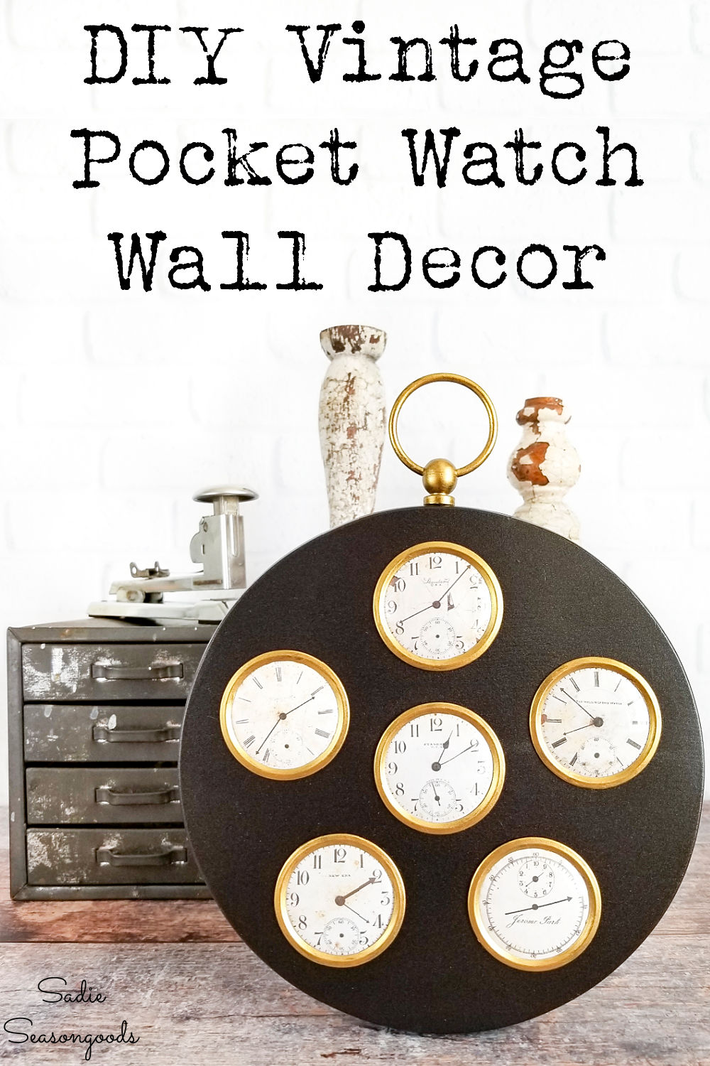 pocket watch wall clock as steampunk wall decor