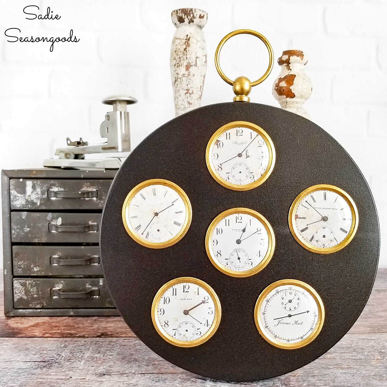 pocket watch wall clock from a picture frame