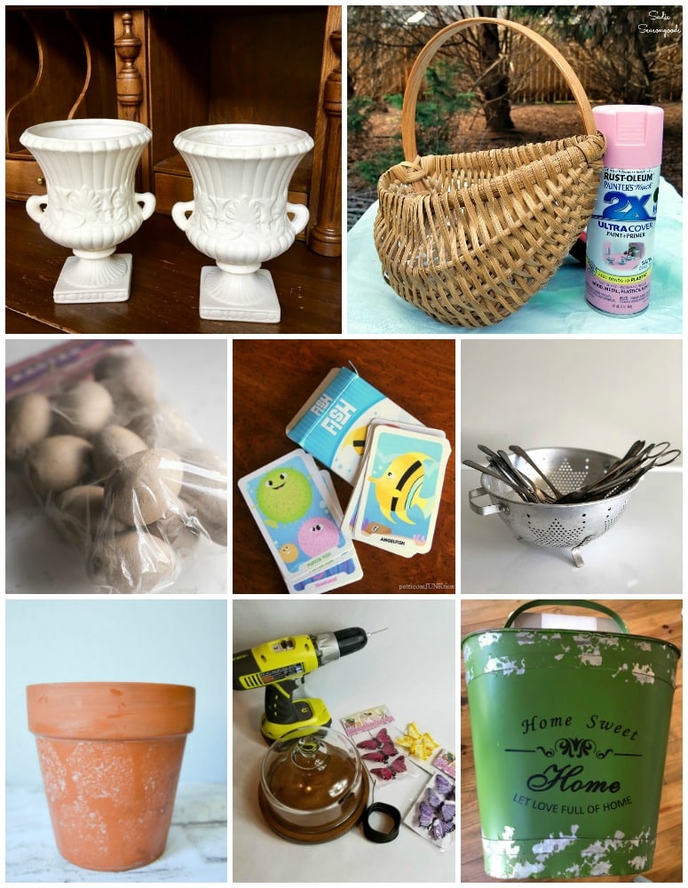 repurposed crafts from thrift stores and yard sales