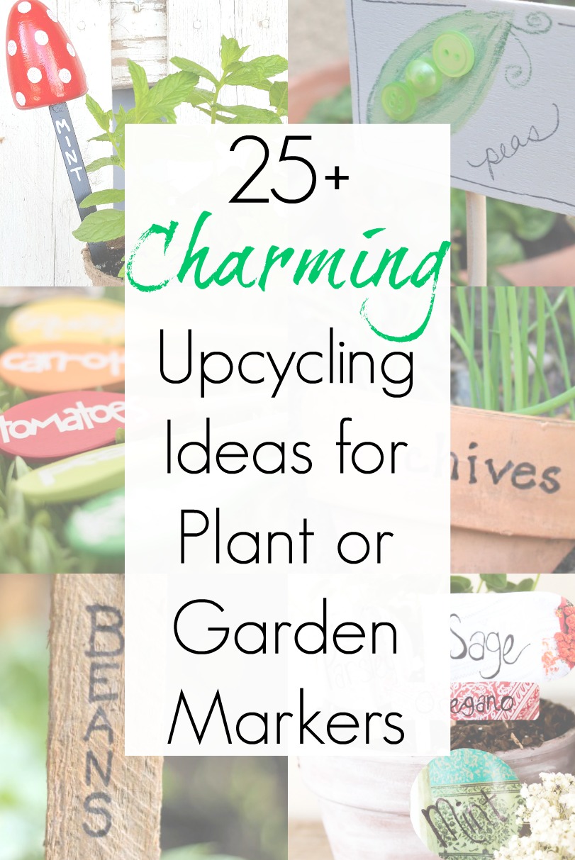 Garden markers or plant tags as upcycled garden ideas