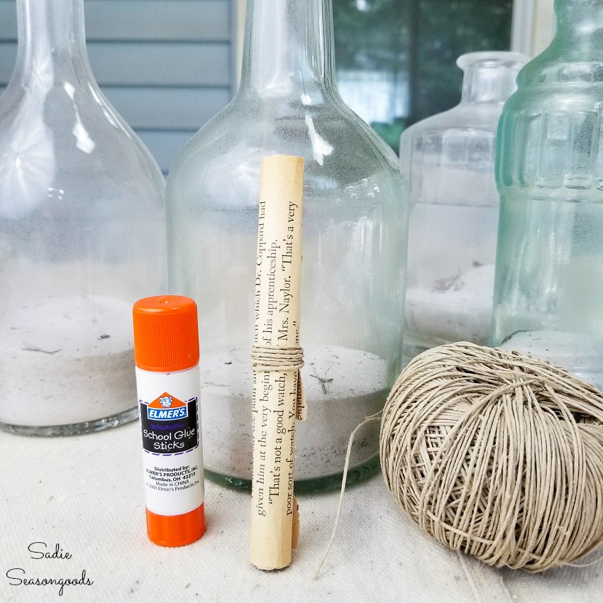 Message in a bottle ideas with old book pages Message in a bottle ideas with old book pages