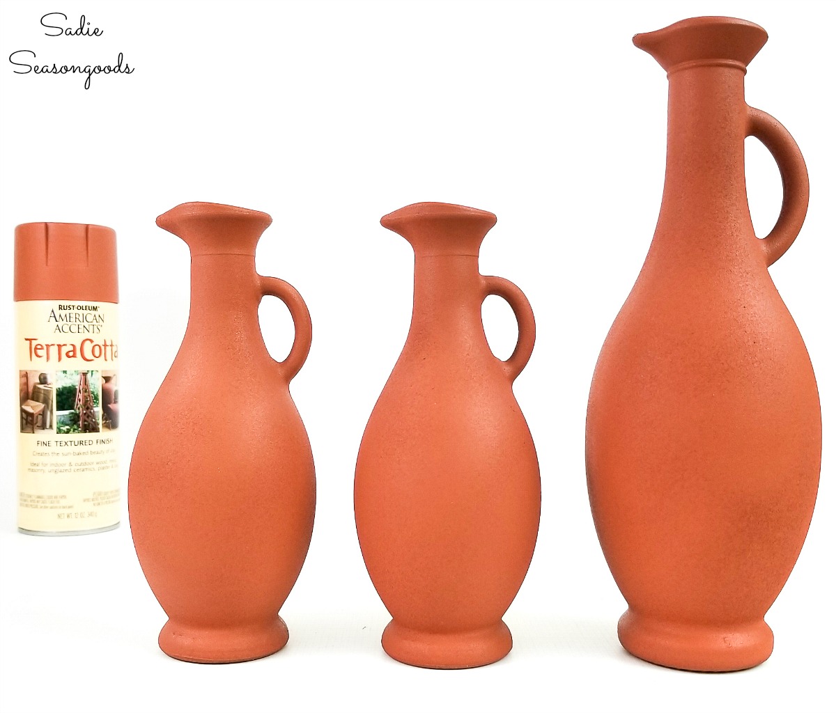 Painting glass with a terracotta paint color for southwestern decor
