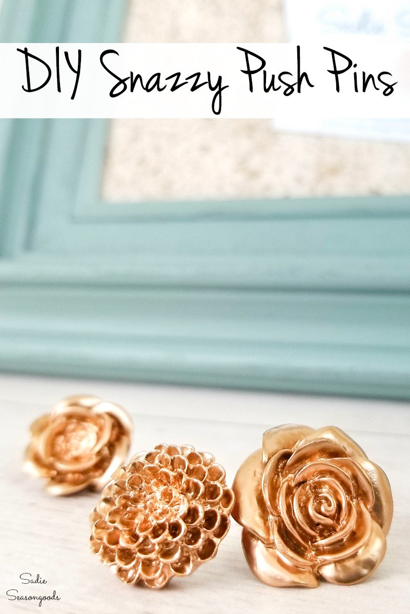 Resin flowers to make fancy thumb tacks for your home office