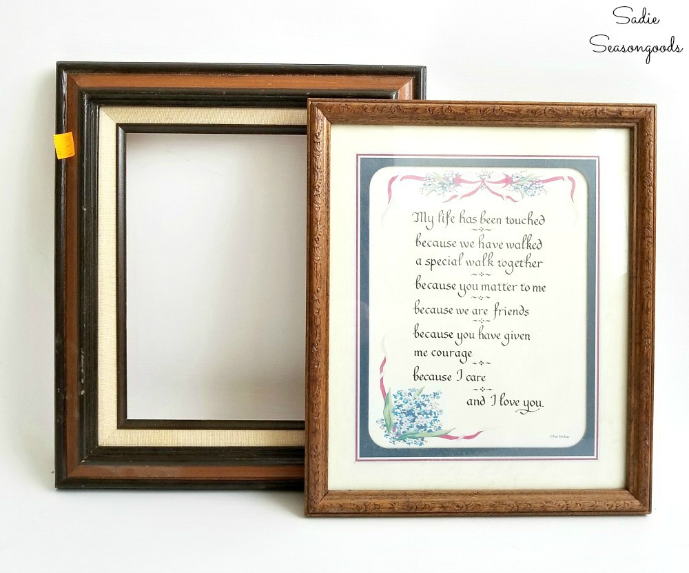 Upcycling ideas for wooden picture frames as decorative cork boards and cute office decor