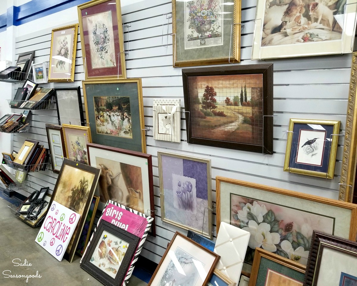 Vintage picture frames for upcycling into a DIY cork board with cork board sheets