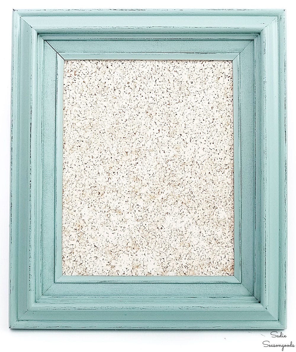 Framed Cork Board from a Picture Frame for Home Office Decor