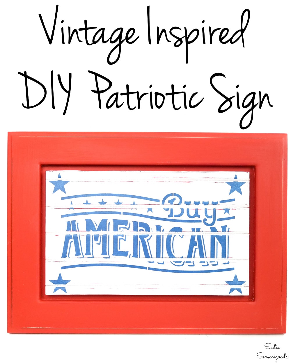 repurposed cabinet door for patriotic decor