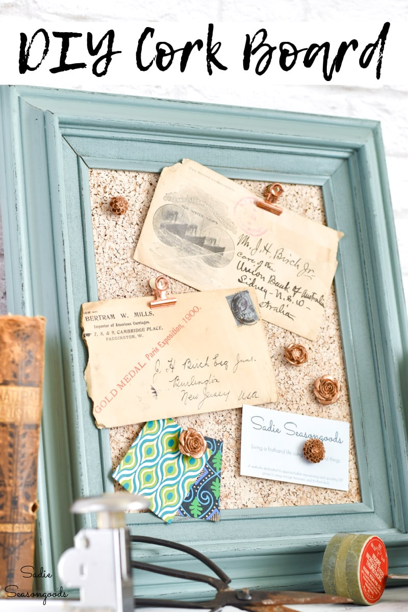 Upcycling a picture frame as a framed cork board