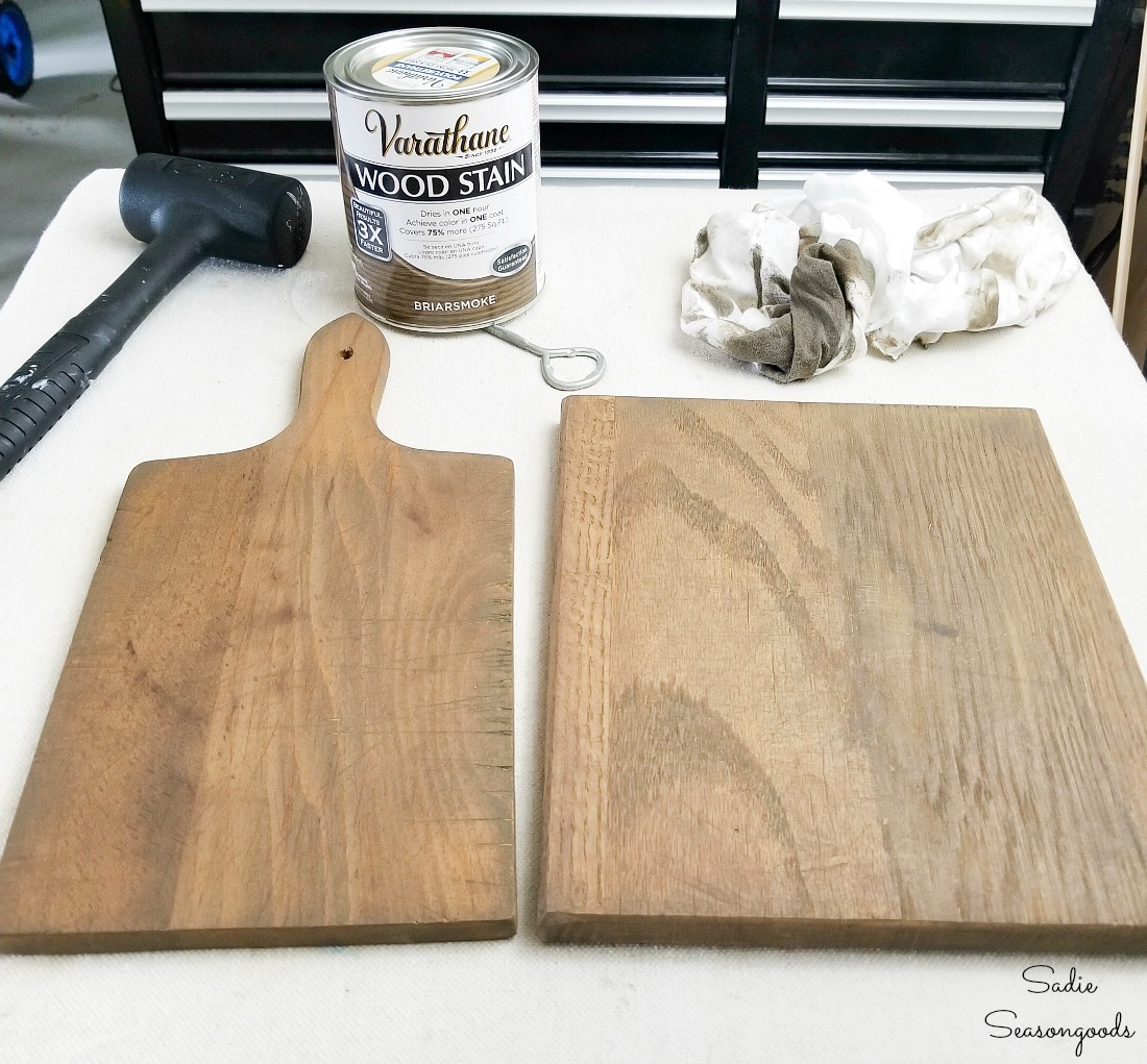 Briarsmoke wood stain on farmhouse kitchen accessories