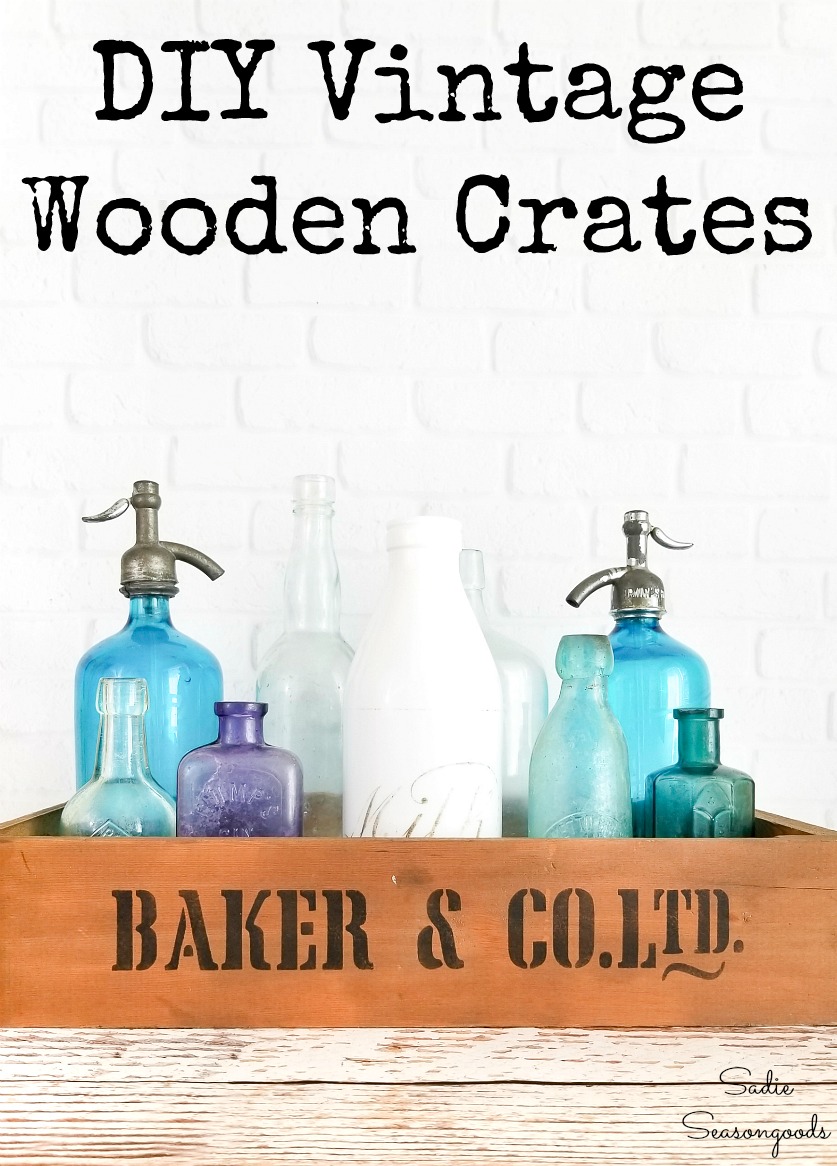 Antique wooden crates with kitchen drawers from Habitat ReStore