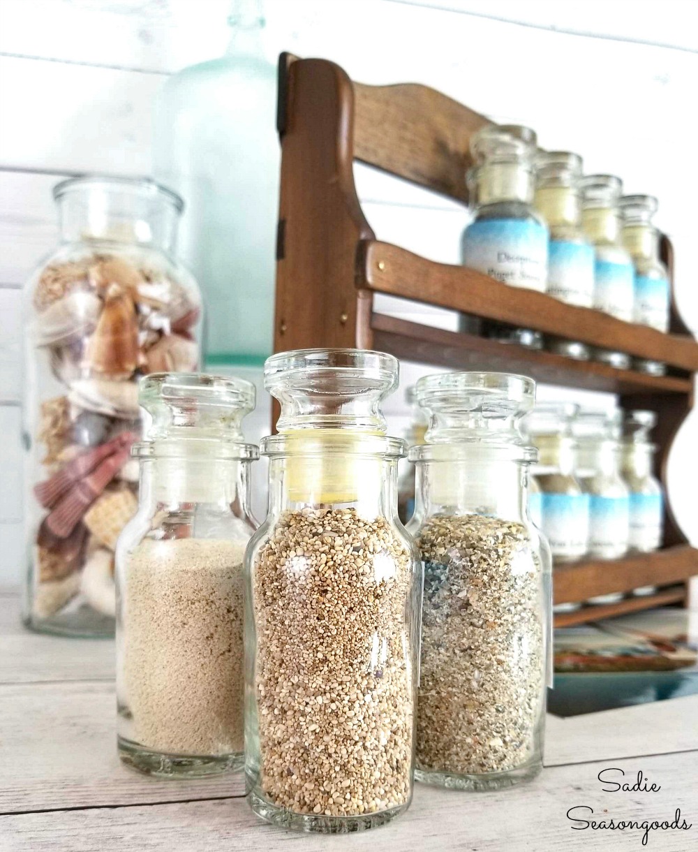 Different types of sand in a beach collection