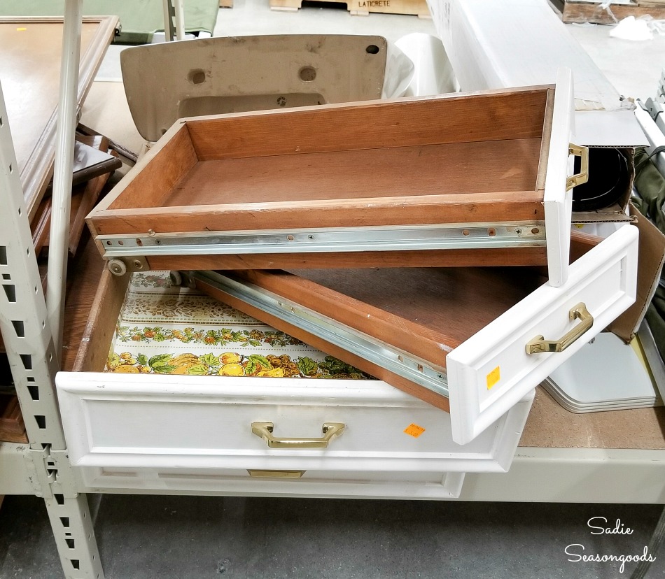 Old drawers at a Habitat ReStore thrift store