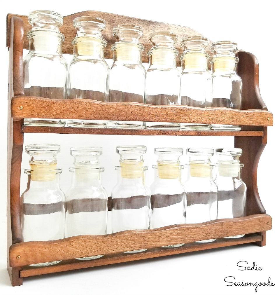 Rustic Mason Jar Spice Rack Display, Spice Rack, Mason Jars