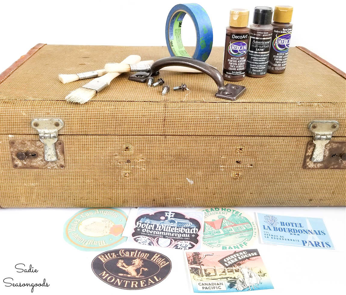 decorating an antique suitcase