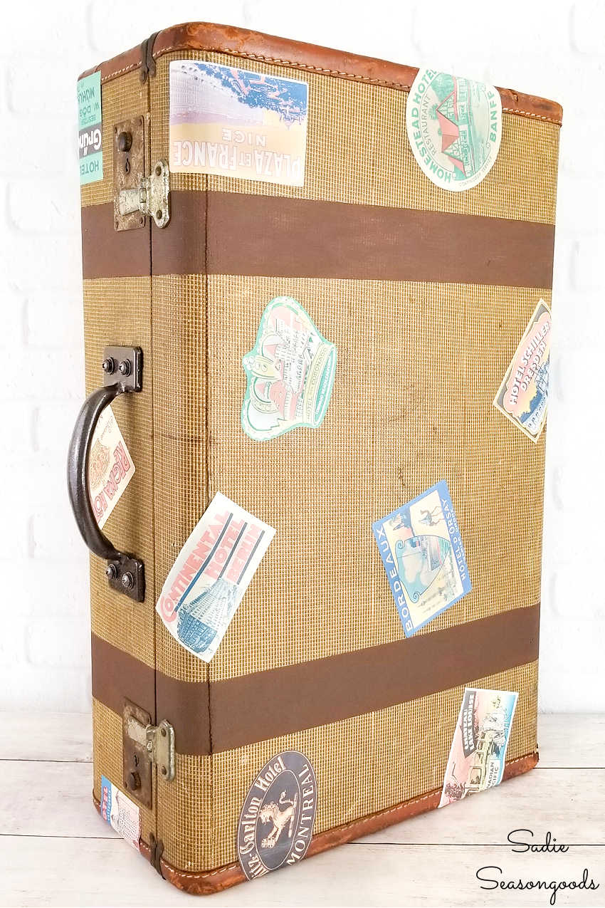 luggage decor with an antique suitcase
