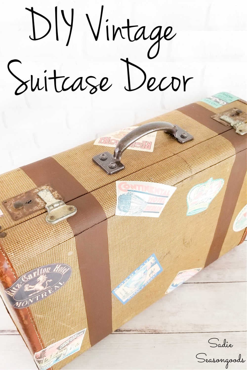 Vintage luggage for decoration sales