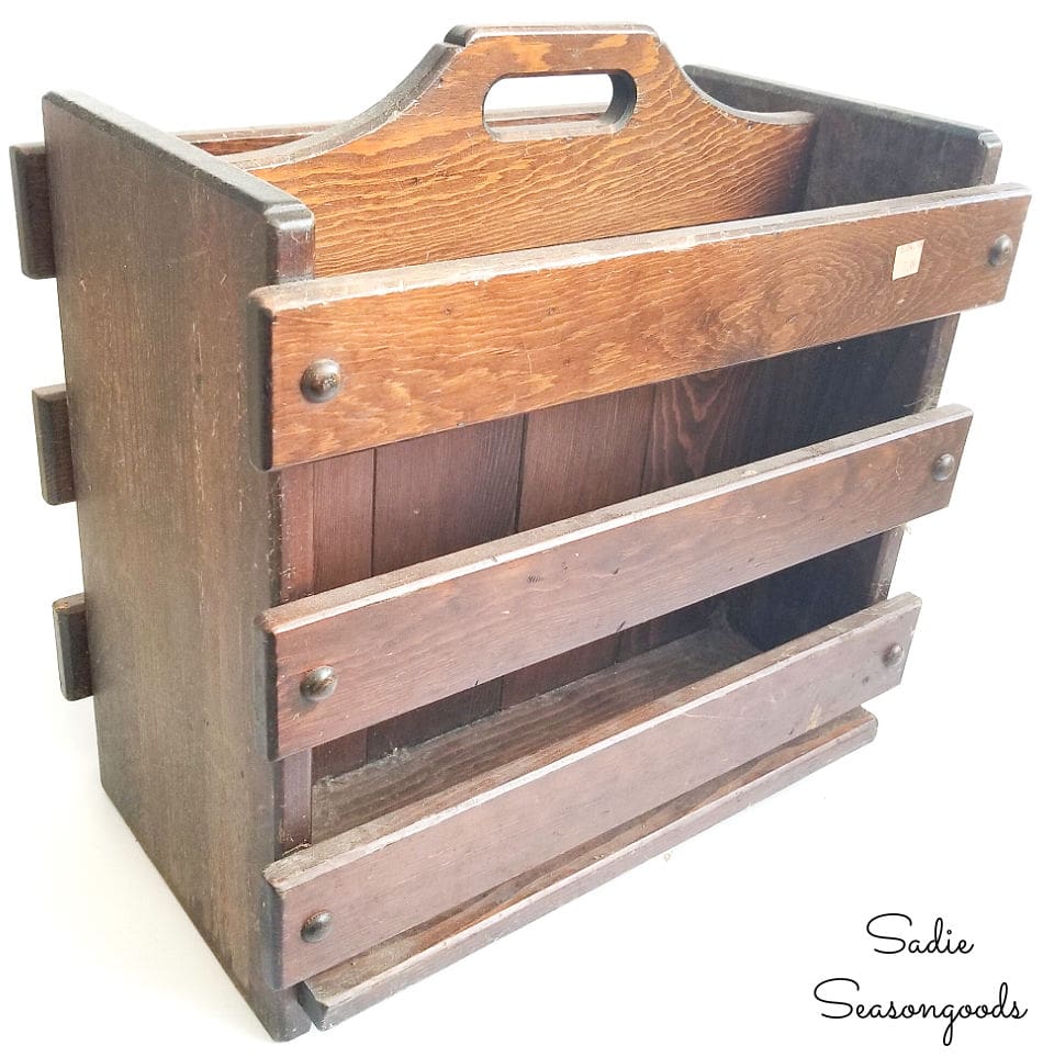 Upcycling idea for a large wooden magazine holder