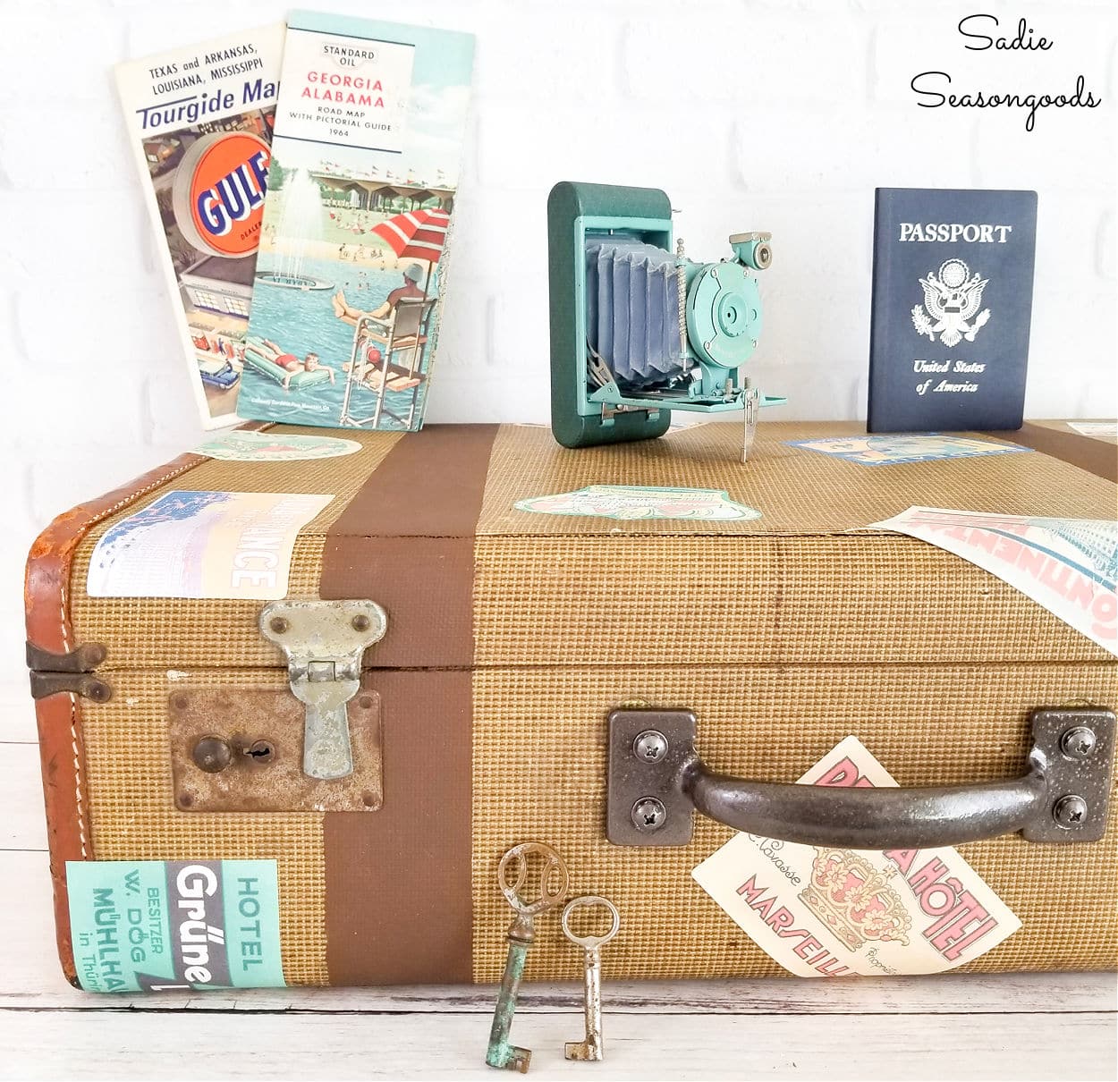 vintage travel suitcase