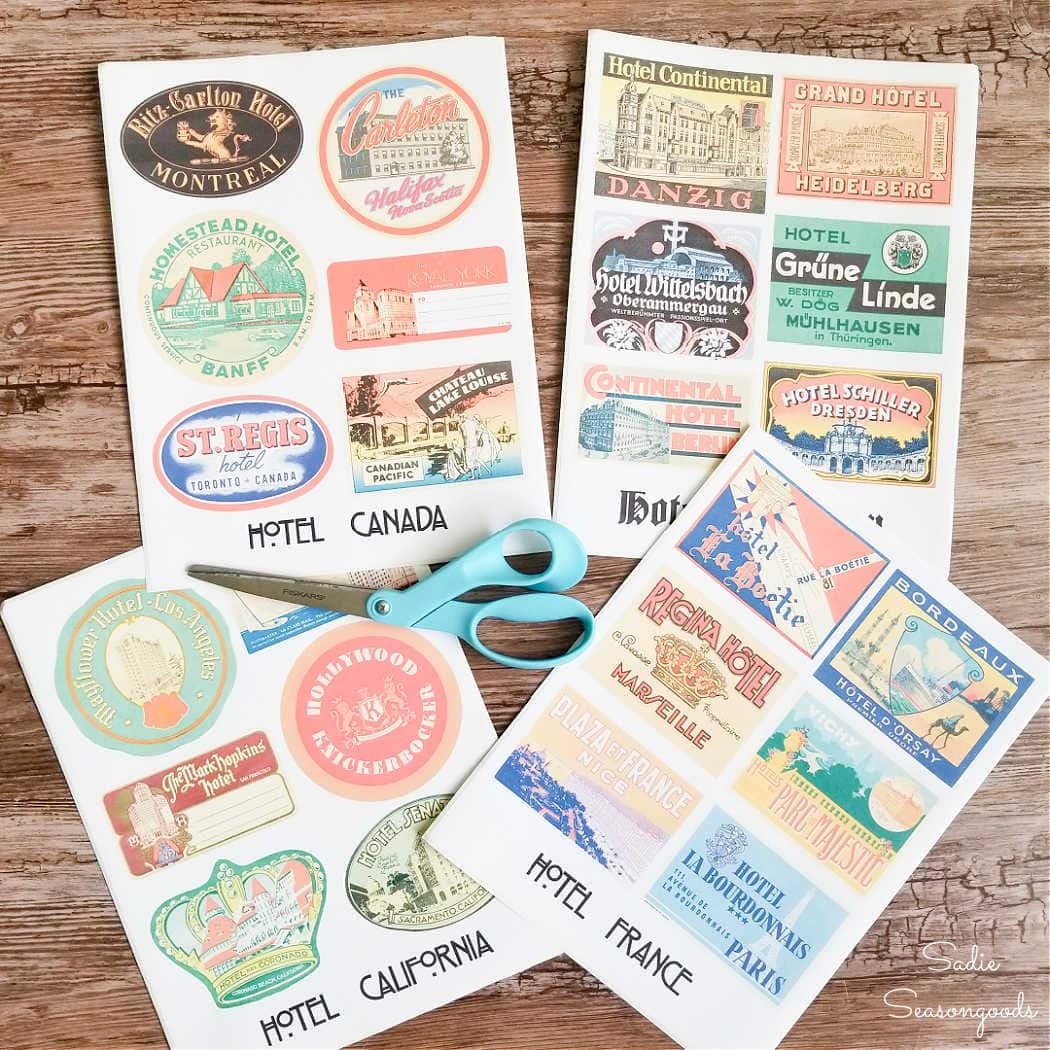 vintage travel stickers printable