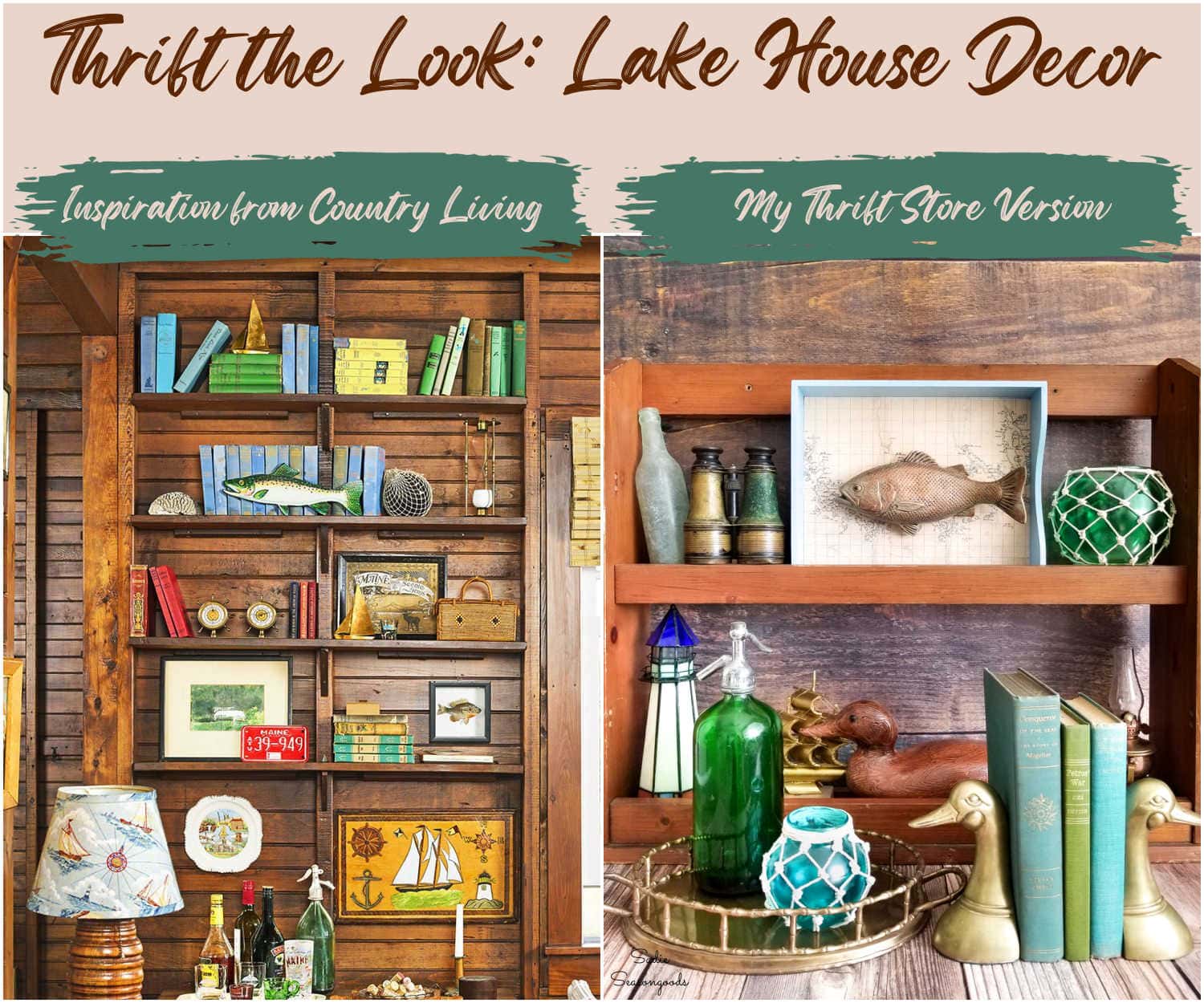 lake house decor from the thrift store