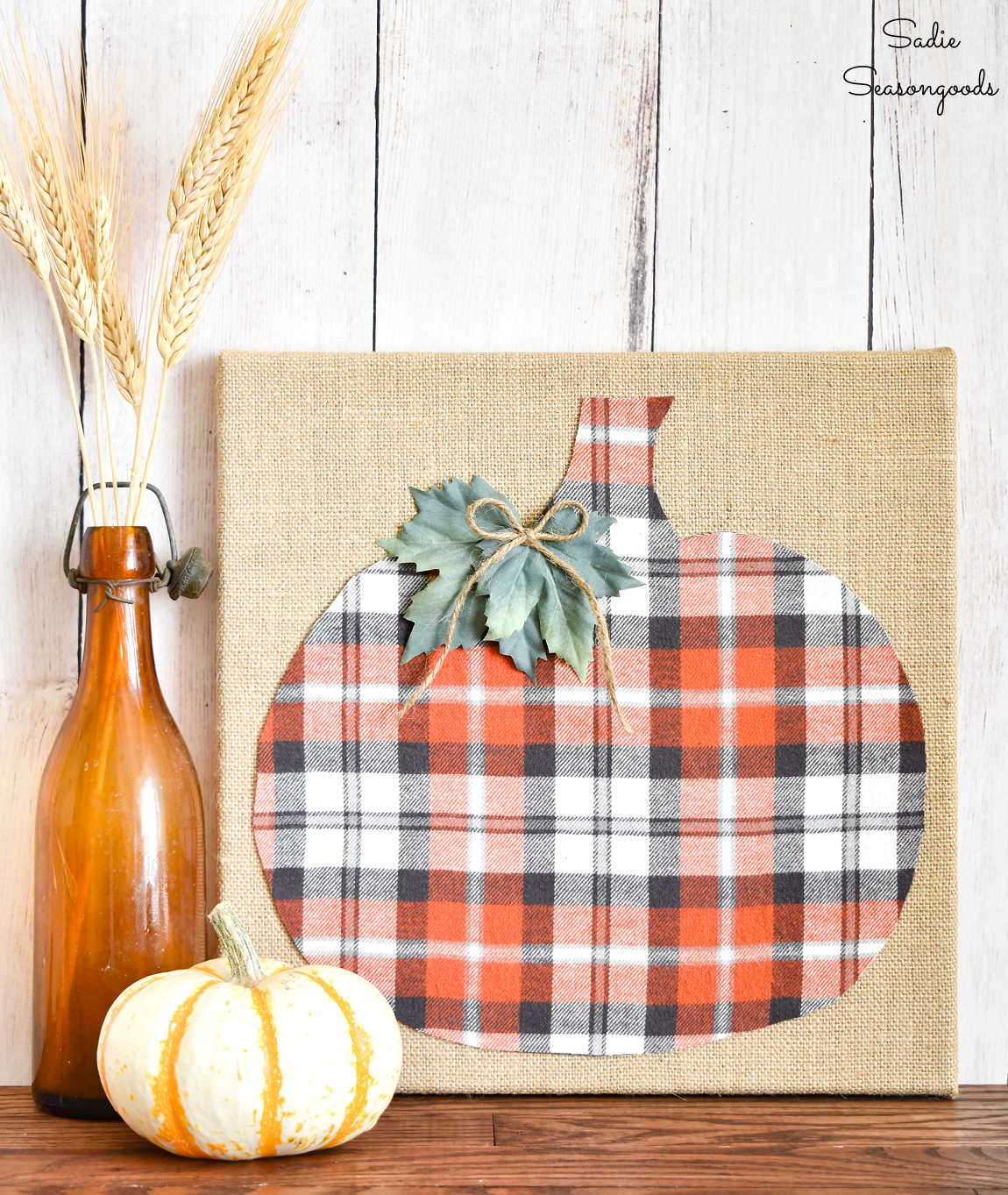 pumpkin decor from crafting with flannel