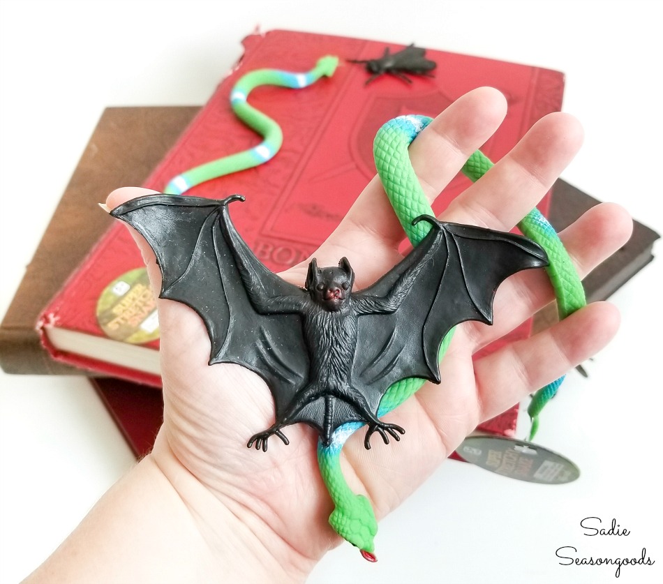 Craft supplies for making a Halloween spell book