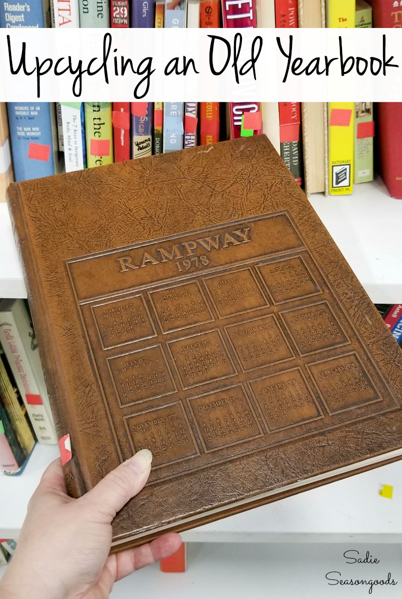 Old yearbooks as witchcraft spell books for Halloween