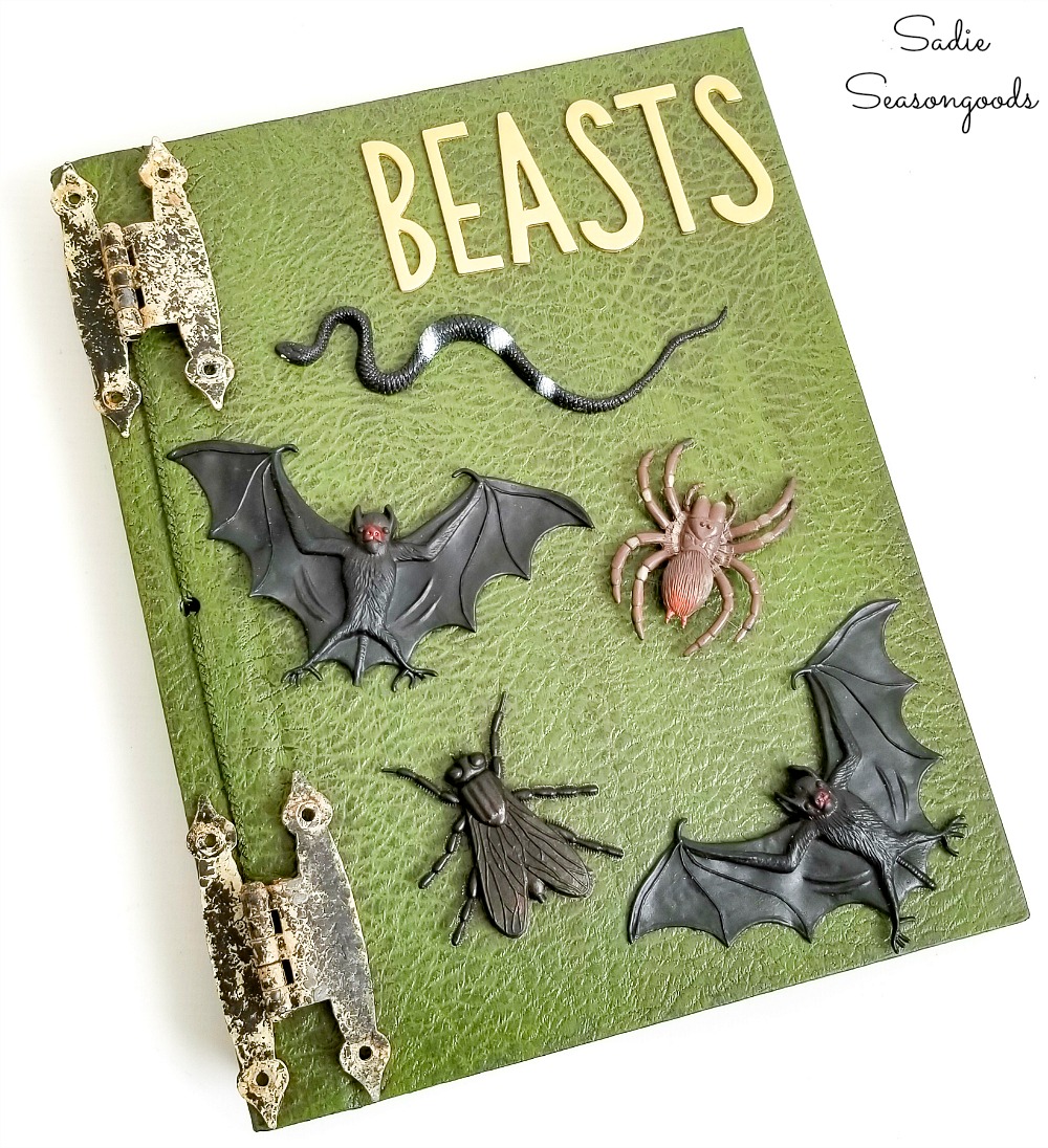 Painting books as Halloween spell book decor