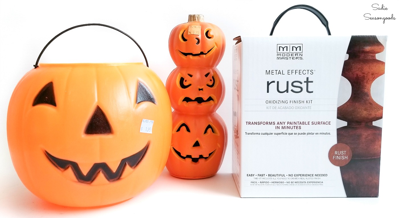 Rust effect paint to use on the plastic pumpkins