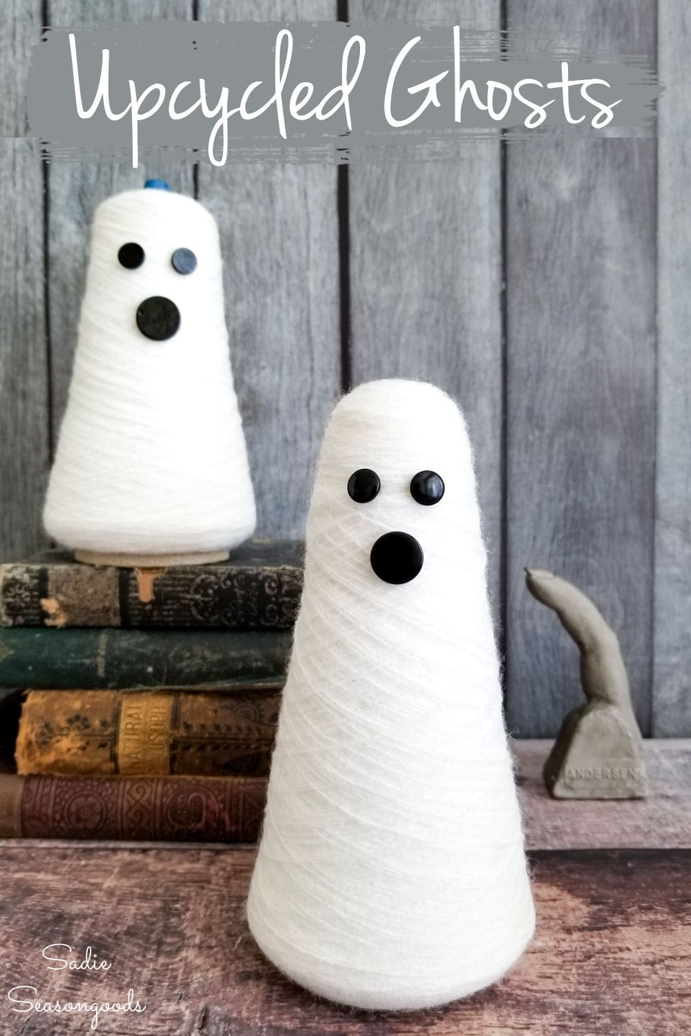 thread cones as cute halloween ghost