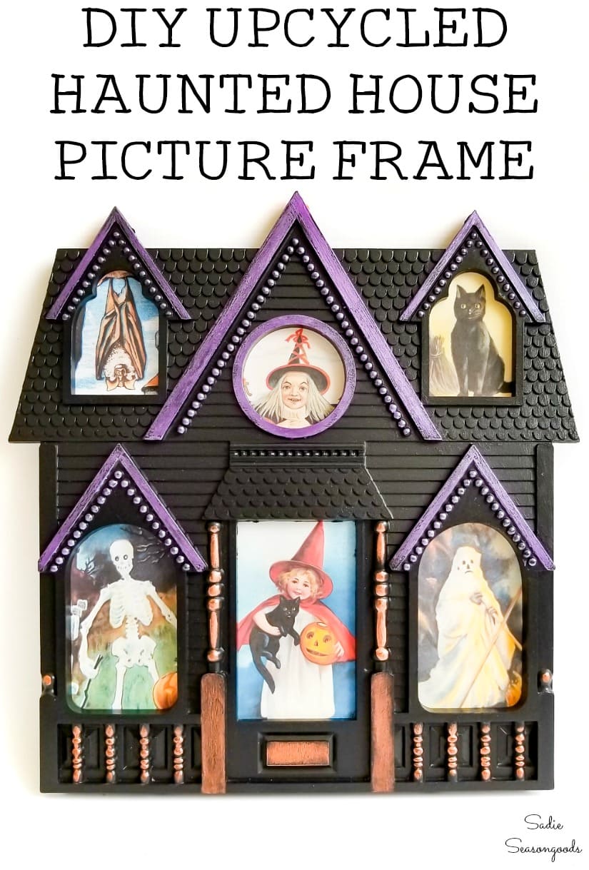 Upcycling a picture frame as a Halloween House