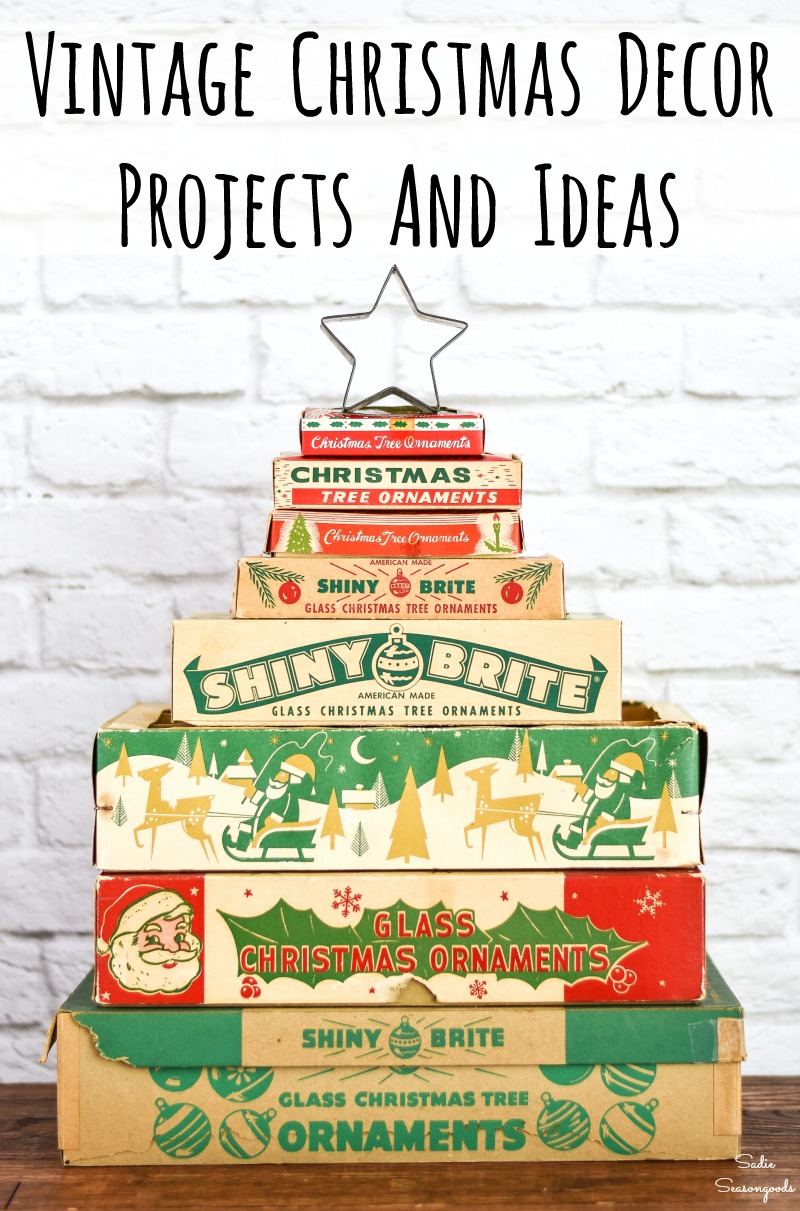 Upcycling ideas and vintage Christmas decorations for Christmas home decor