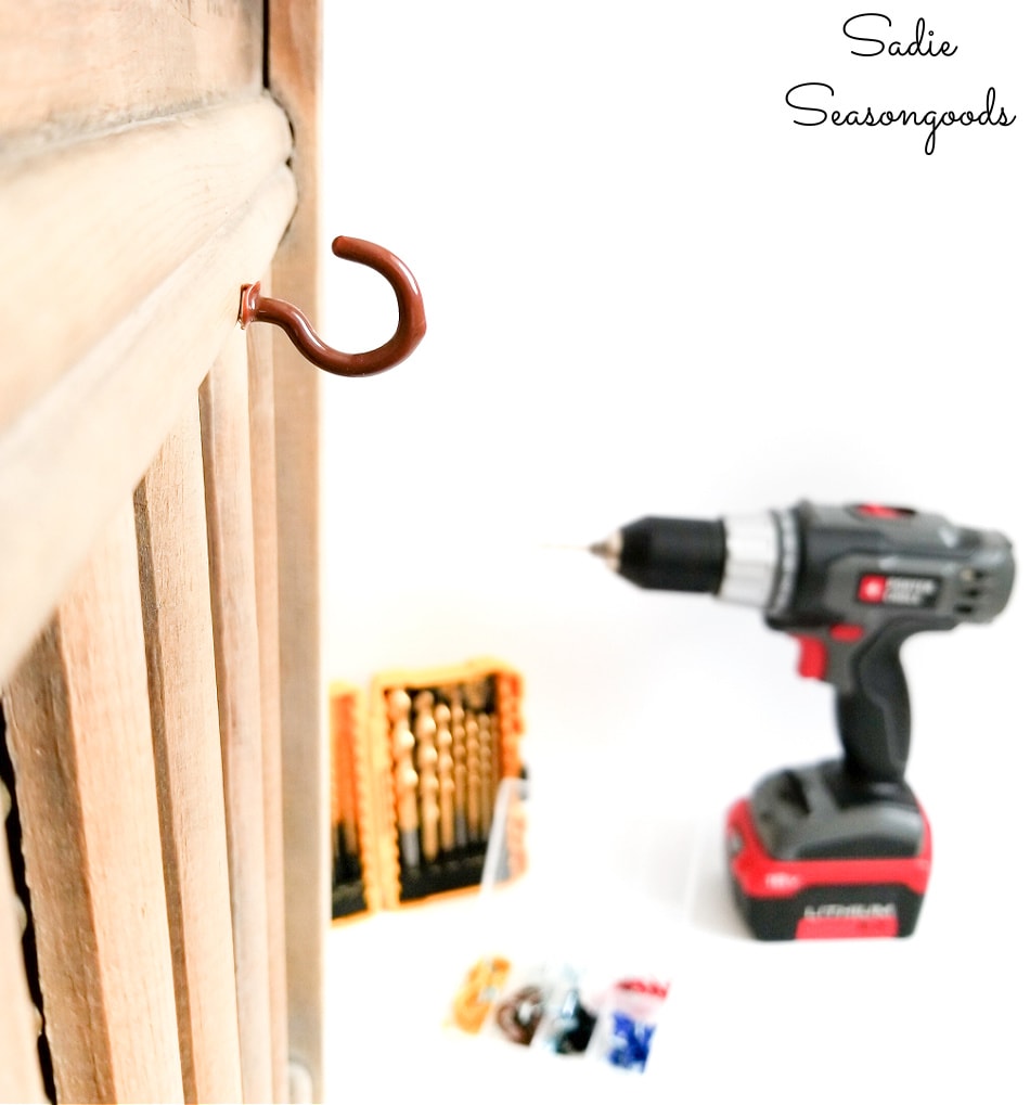 Attaching a hook to a vintage washboard