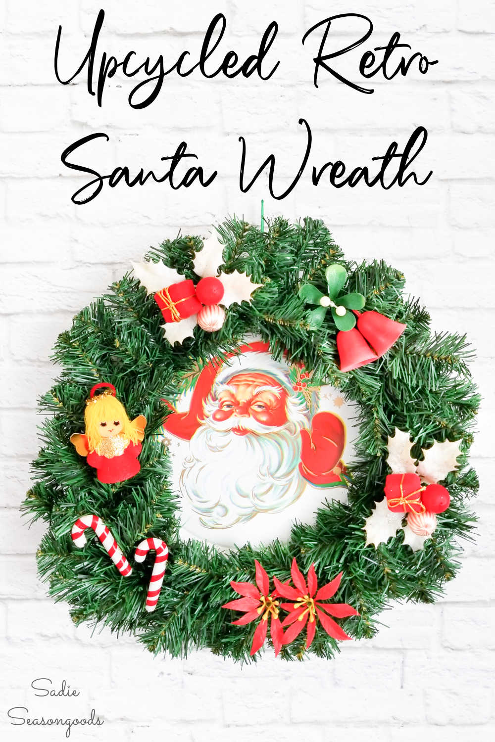 christmas tray as a santa wreath