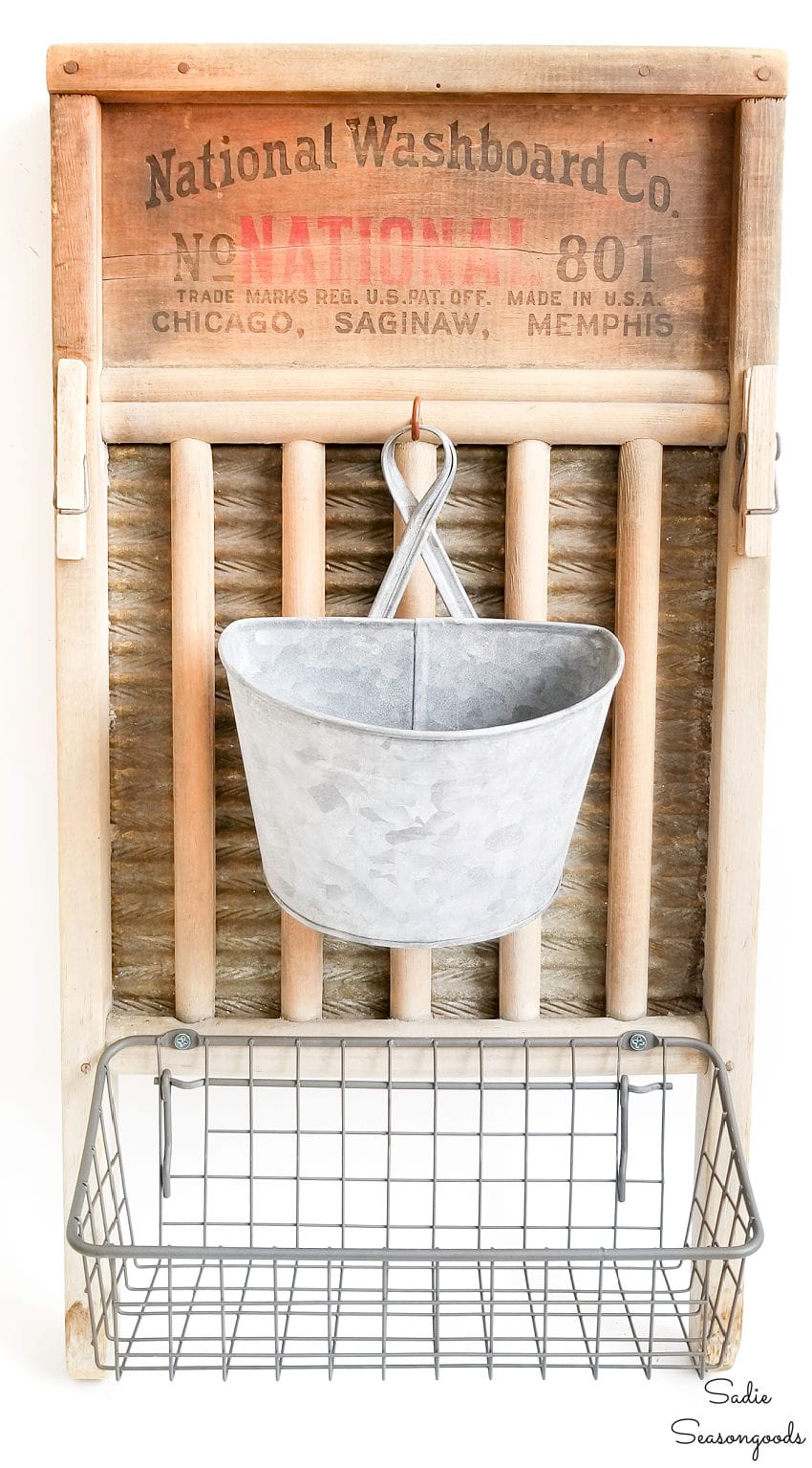 Laundry room wall decor with a washboard