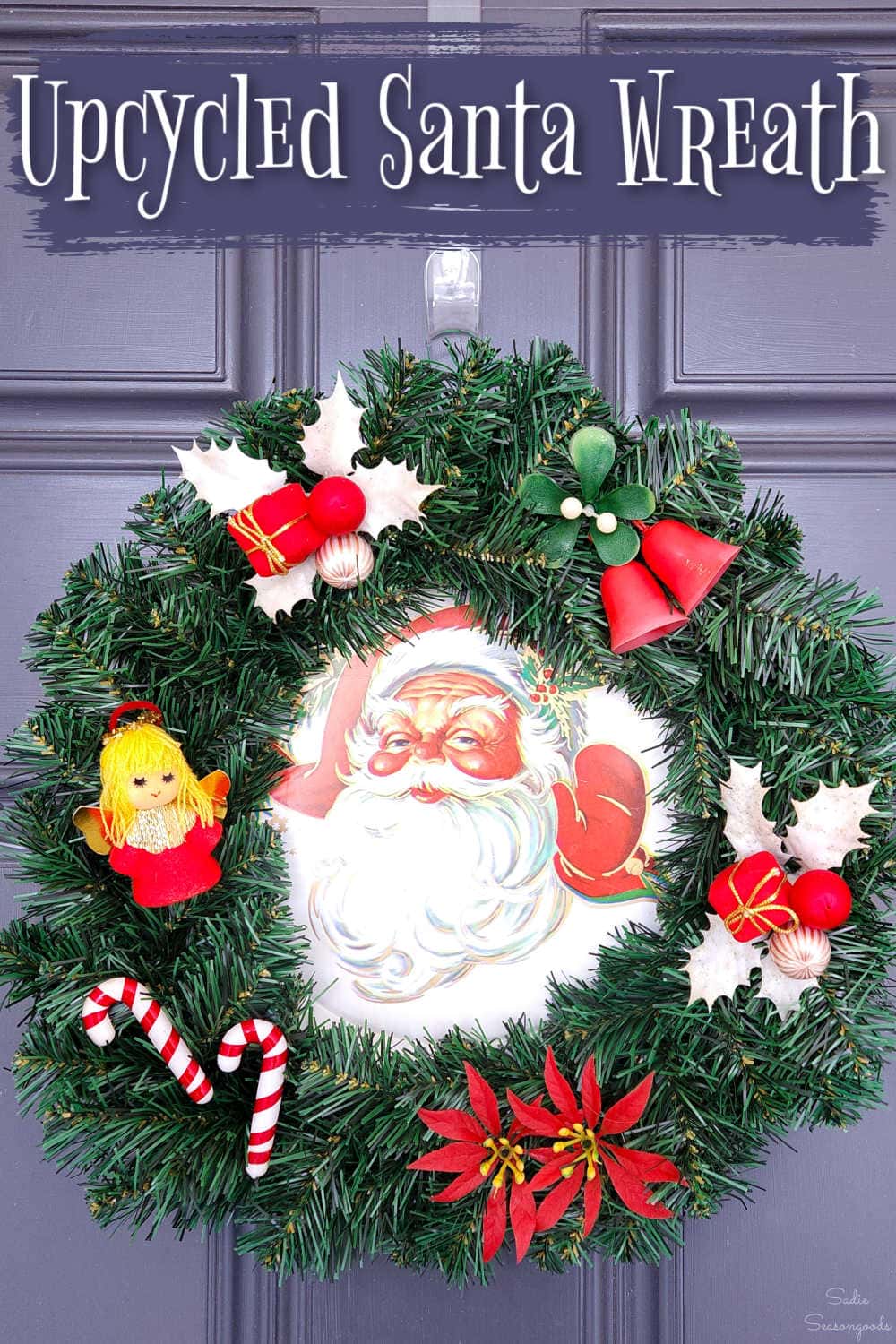 diy christmas wreath from a plastic tray