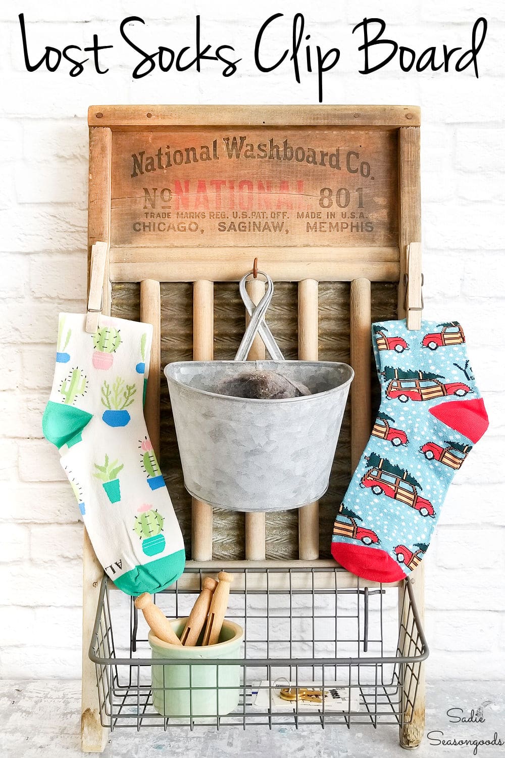 Washboard decor for missing socks