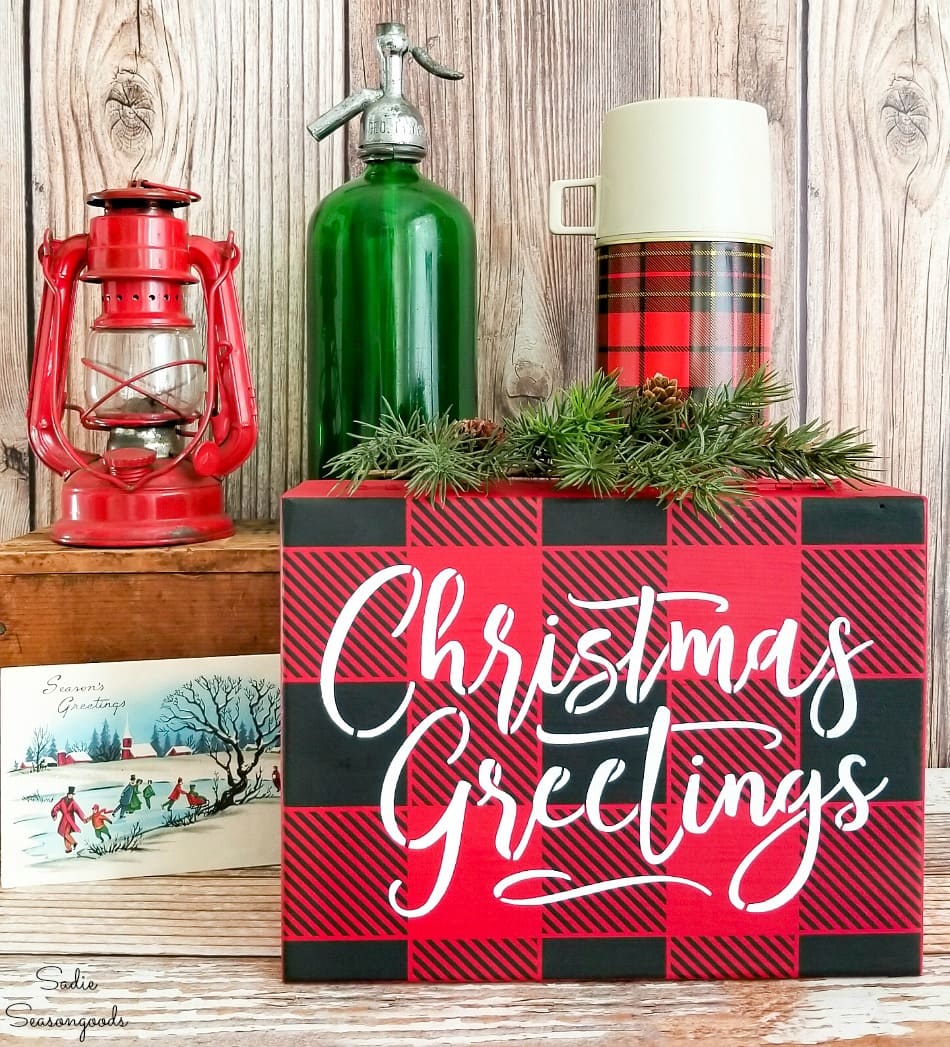 Holiday card holder and woodland Christmas decor Holiday card holder and woodland Christmas decor