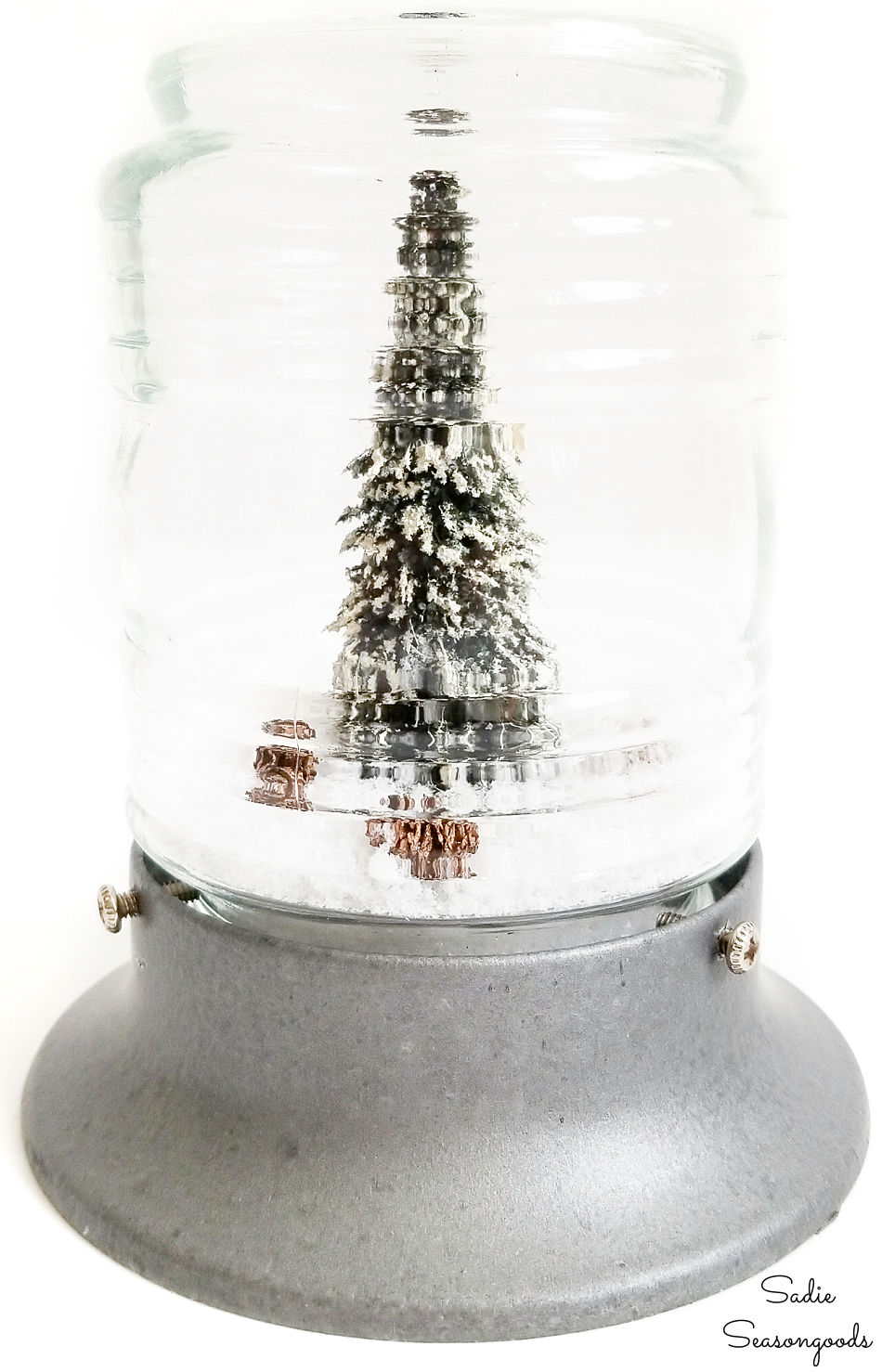 Winter craft idea with jelly jar lights