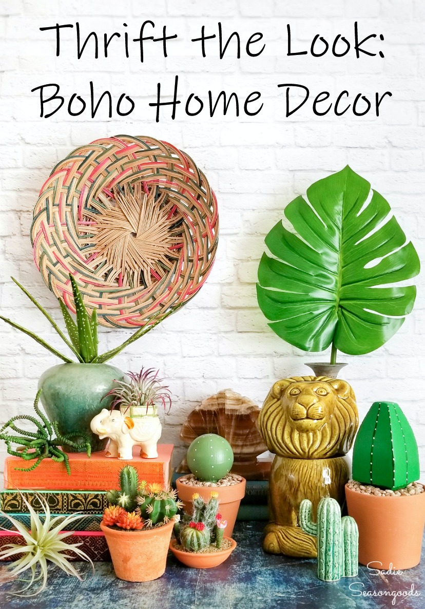 Boho Decor Ideas by thrift shopping and repurposing projects