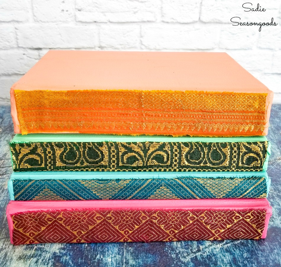 Decorative books with bohemian design