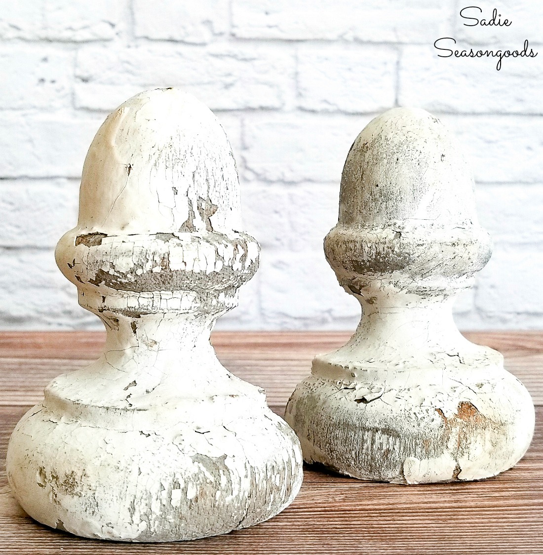 Wood finials or architectural antiques for vintage farmhouse decor