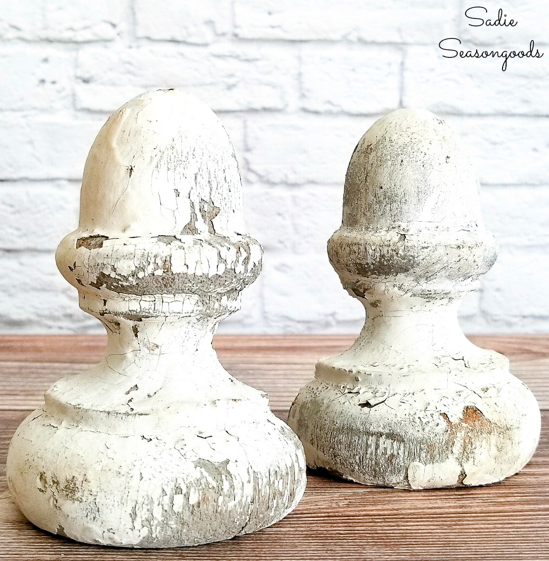 Distressed-Wood Finials