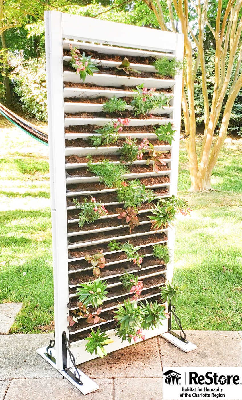 vertical planter with a shutter from habitat restore