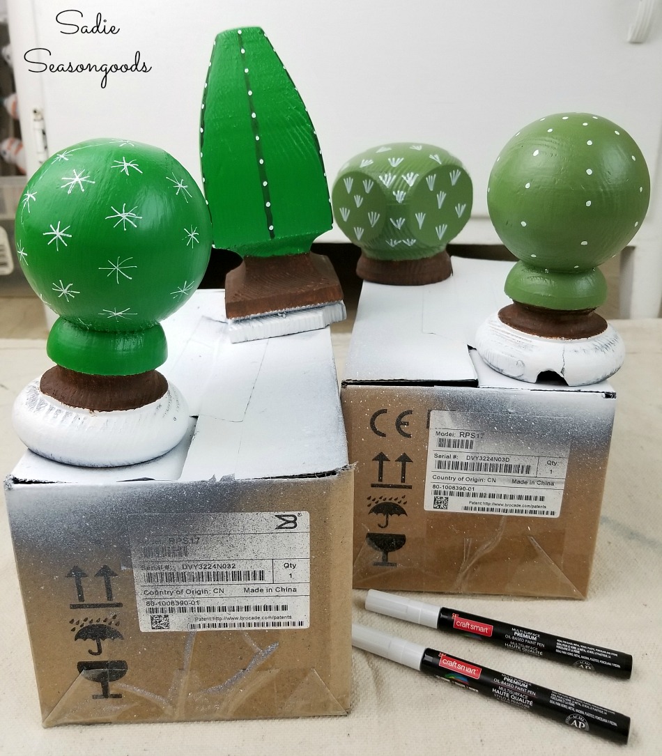 Post caps as cactus decor or faux cactus with a paint pen for spines