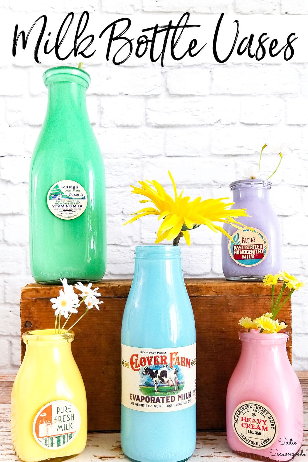 Milk bottle vases